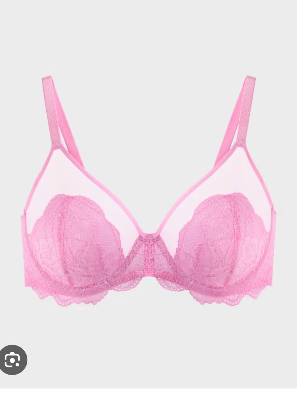 She Curve Sheer Lace Underwire Bra in Pink